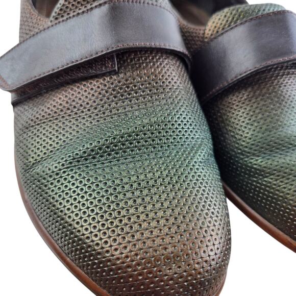 Naot Wind Loafers Womens 8 8.5 Brown Green Irridescent Adjustable Strap Academia - Picture 4 of 11